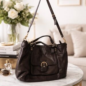 Coach Campbell Leather Briefcase / Messenger Bag – Dark Brown – EUC